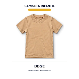 CAMISETA INFANTIL BEGE 100% ALGODÃO