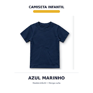 CAMISETA INFANTIL AZUL MARINHO 100% POLIÉSTER