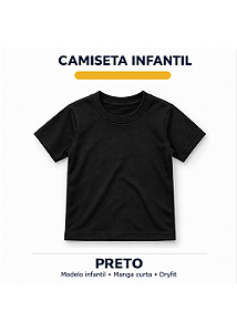 CAMISETA INFANTIL PRETA DRYFIT