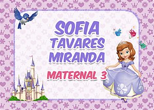 Etiqueta escolar Princesa Sophia - Fábrica de Fofurinhas