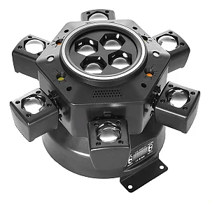 Moving Head RGB 150W Profissional 10 LEDs 6 Braços – Efeito 360° DMX para Festas e Shows