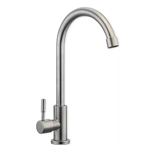 Torneira Pia Curva Inox Escovado Bancada Cozinha Giratória