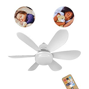 Lampada Ventilador 6 Pás Controle Remoto Potente Silencioso