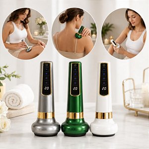 Massageador Aparelho Corporal Elétrico Com Ventosa Drenagem Vácuo Pressão Negativa Recarregável Usb