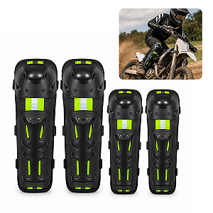 Joelheira Caneleira Protetor Cotoveleira Motocross Esportivo Noturno Bike Moto Skate