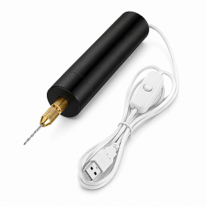 Mini Furadeira Portátil Elétrica USB Precisão Resina Artesanato Madeira Joias Bijuterias Brocas