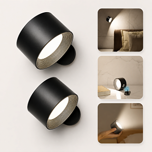 Luminária LED Magnética Recarregável USB Com Controle Remoto Armário Quarto Cozinha Parede