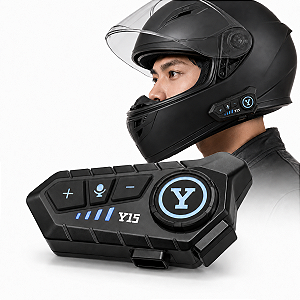 Intercomunicador De Capacete Bluetooth Fone Rádio FM Integrado Moto Microfone Fone de Ouvido