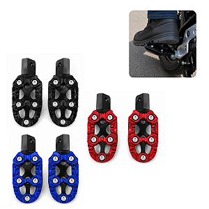 Pedaleira Par Moto Esportiva Universal Pedal Mola Apoio Traseiro Aço Pezinho Alumínio Garupa