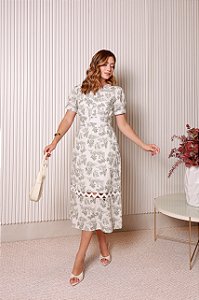 Vestido Celina Toule de Jouy Verde