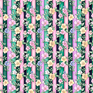 DUPLICADO - Digital Green Purple Flores e Listras