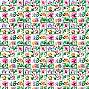 Digital Green Purple Flores e Patch Flores