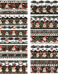 Tricoline Digital Barrado Natal Folk