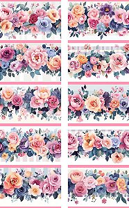 D2162 - BARRADO AQUARELA ROSAS