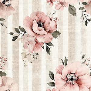 D2142 - Pale Pink Papoulas em Listras