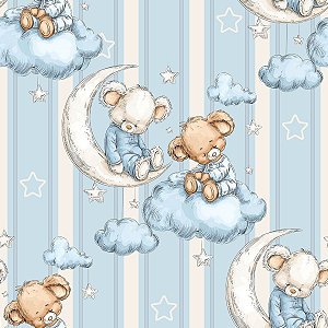 CORTE ESPECIAL - DIGITAL 48x150 CM - Baby Urso na Lua