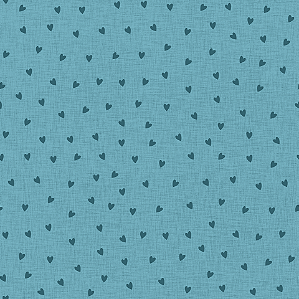 Tricoline 100% Algodão - Linha Criativa Coração - Aquamarine