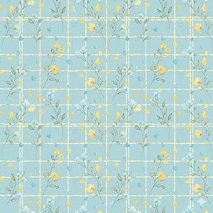 D2524 - Florzinha Romantica Miosotis Amarelo no Azul
