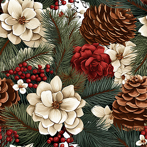 DN378 - NATAL 26 - PN Pinhas e Flores Vermelhas