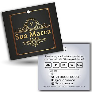 1.000 Tags Personalizada para Roupas Tam. 5x4 cm
