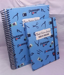 Kit Caderno Universitário + Porta Bloco de Notas com Porta Cartões