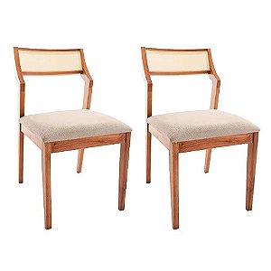 Cadeira Turim com Tela SMIG Madeira Maciça - Kit Com 02 Unidades