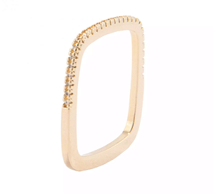 Anel Glow Square Dourado - 20