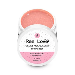 Real love Gel Com Glitter cor : 03 Pink