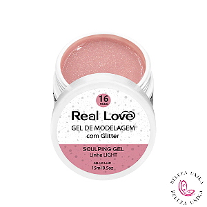 Real love Gel Com Glitter cor : 16  nude