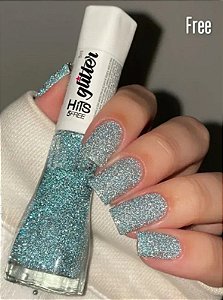 Hits Esmalte Glitter 8ml - Diamante Lua Azul