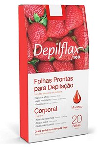 Depilflax Folhas Prontas Para Depilação Corporal - Morango (20Folhas)