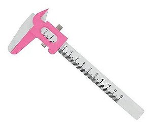 Paquímetro com trava de metal 15cm rosa e pink