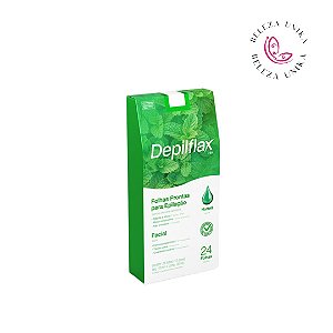 Depilflax Folhas Prontas Para Depilação Facial - Hortelã (24Folhas)