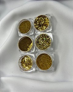 Glitter Dourado com 6 unidades