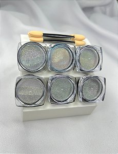Pó asa de borboleta kit 6 unidades ( Holográfico)