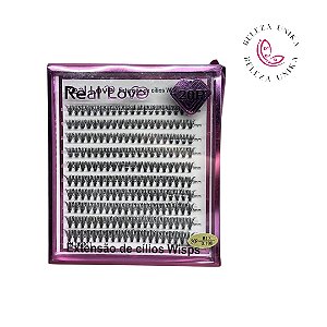 Cilios tufinho Wisps Real love 20P 0.10d  08 Mix 8 ao 14 cx rosa