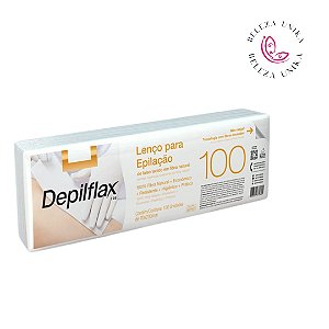 lenço para depilação com 100 unidades depilflax