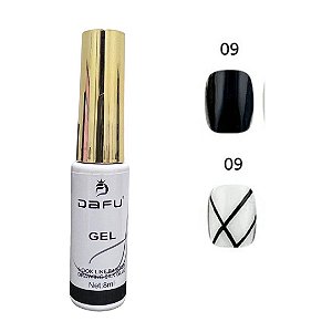 Esmalte em Gel Pincel fino Preto 8ml Dafu