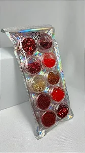 Glitter Kit com 10 unidades vermelho