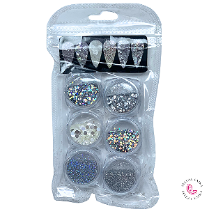 Kit Glitter 6 unidades Prata