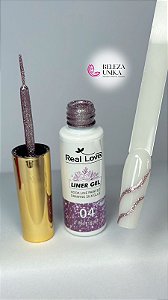 Esmalte em Gel Real love Pincel fino cor 04 lilas 10ml