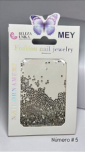 Strass Cartela Numero 05 Prata