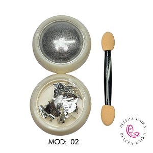 Pó Cromado + Folha de Ouro Modelo 02