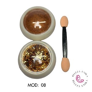 Pó Cromado + Folha de Ouro Modelo 08