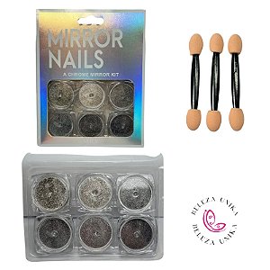 Pó cromado Kit com 06 unidades Prata