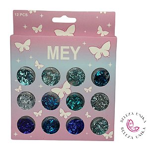 Folha de ouro Kit 12 cores Azul