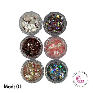 Glitter Flocado com 06 uni Modelo 01