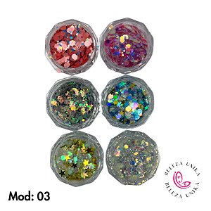 Glitter Flocado com 06 uni Modelo 03