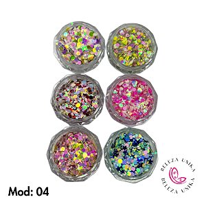Glitter Flocado com 06 uni Modelo 04