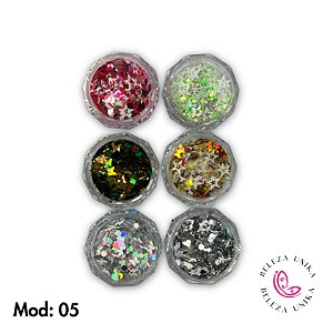 Glitter Flocado com 06 uni Modelo 05